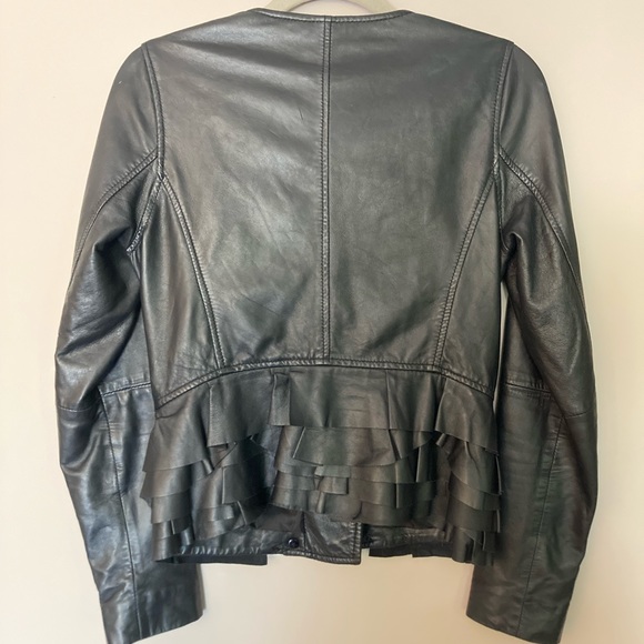 Witchery Women’s Black Leather Jacket/Blazer, AUS 8 (US Size 4) - Picture 5 of 9